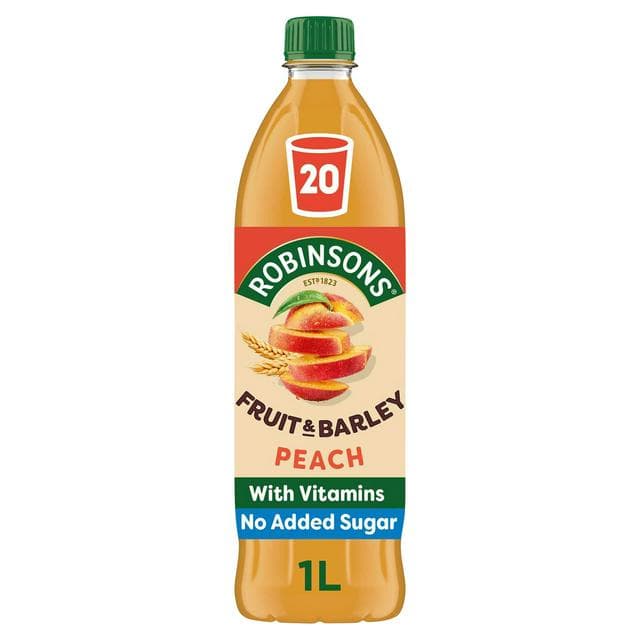 Robinsons Fruit & Barley Peach Squash No Added Sugar 1L - gallery image 1