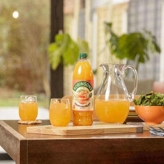 Robinsons Fruit & Barley Peach Squash No Added Sugar 1L - gallery image 2