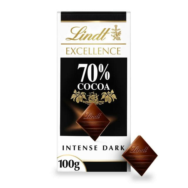 Lindt Excellence Dark 70% Cocoa Chocolate Bar 100g - gallery image 1