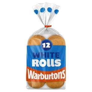 Warburtons Soft Sliced White Rolls x12