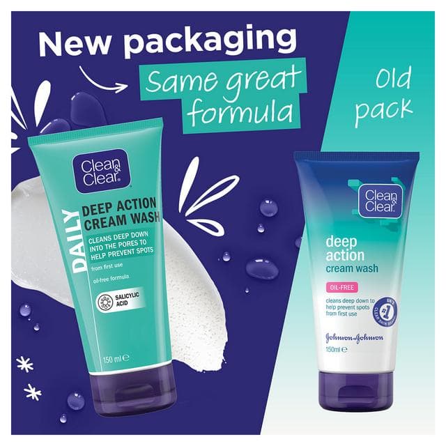 Clean & Clear Deep Action Cream Wash Face Wash 150ml - gallery image 3