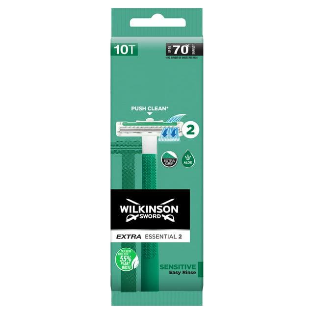 Wilkinson Sword Essentials 2 Sensitive Men's Disposable Razors x10 - gallery image 1