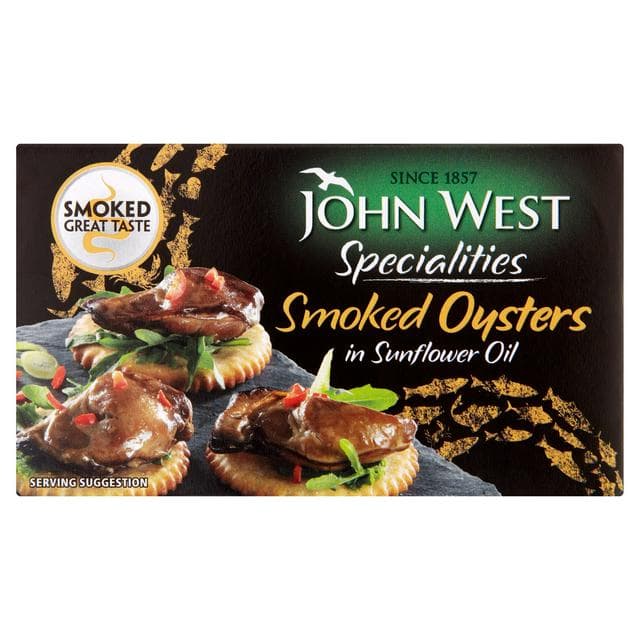 John West Smoked Oysters in Sunflower Oil 85g (65g*) - gallery image 1