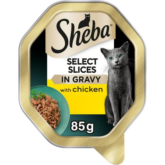 Sheba Select Slices 85g Adult Wet Cat Food with Chicken in Gravy Tray - gallery image 1