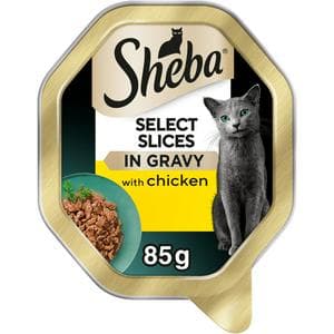 Sheba Select Slices 85g Adult Wet Cat Food with Chicken in Gravy Tray