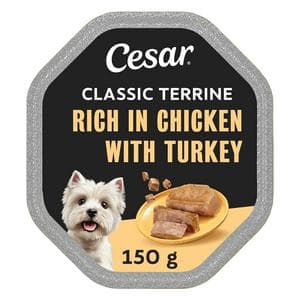Cesar Classic Terrine 150g Chicken & Turkey in Loaf Wet Dog Food Tray