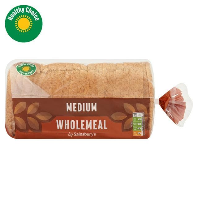 Sainsbury's Medium Sliced Wholemeal Bread 800g - gallery image 1