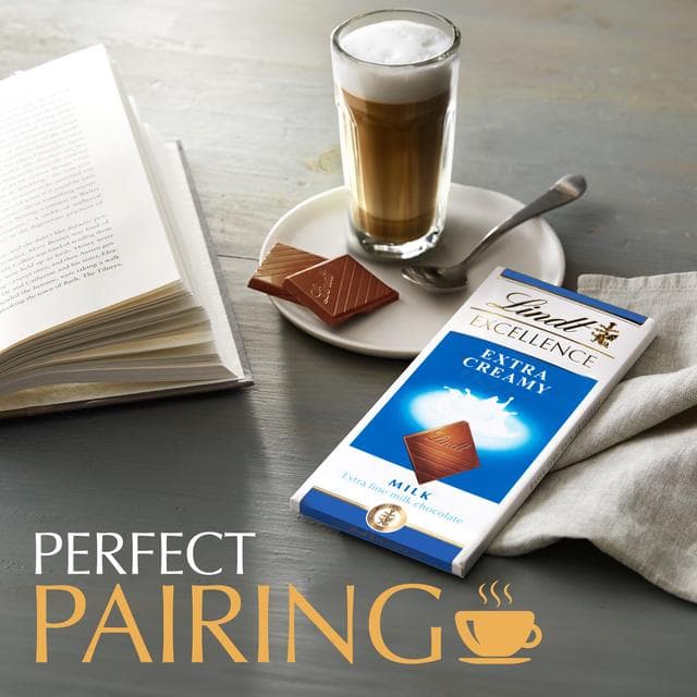 Lindt Excellence Milk Extra Creamy Chocolate Bar 100g - gallery image 4
