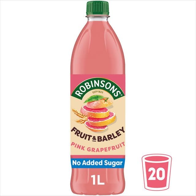 Robinsons Fruit & Barley Pink Grapefruit Squash 1L - gallery image 3
