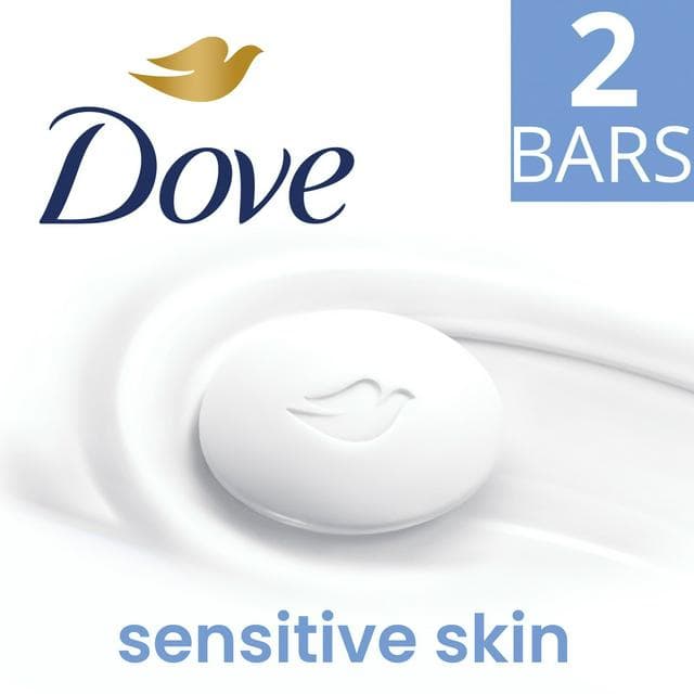Dove 2 x 90g Pure & Sensitive Skin Hypoallergenic Beauty Bar Cream Soap - gallery image 1