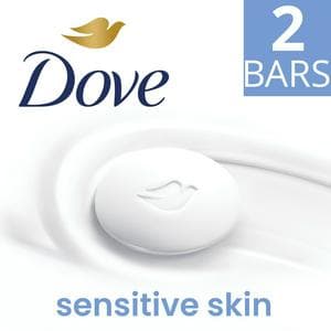 Dove 2 x 90g Pure & Sensitive Skin Hypoallergenic Beauty Bar Cream Soap