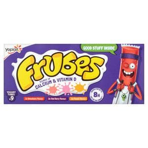 Frubes Kids Strawberry, Red Berry & Peach Yoghurt Tubes 9x37g