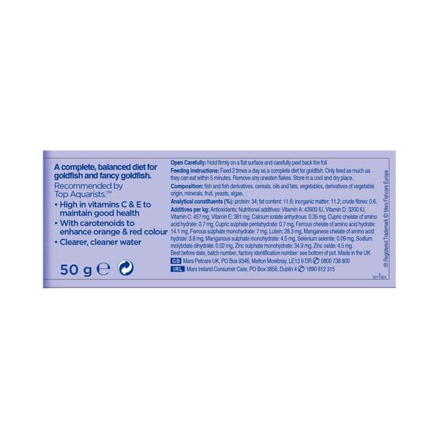 Aquarian Goldfish Food, Flakes 50g - gallery image 3