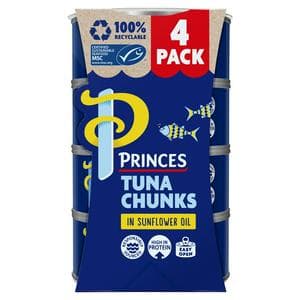 Princes Tuna Chunks in Sunflower Oil 4x145g