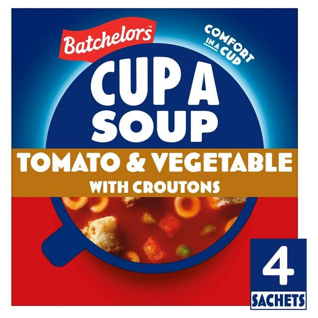 Batchelors Cup a Soup, Tomato & Vegetable with Croutons x4 104g - gallery image 1