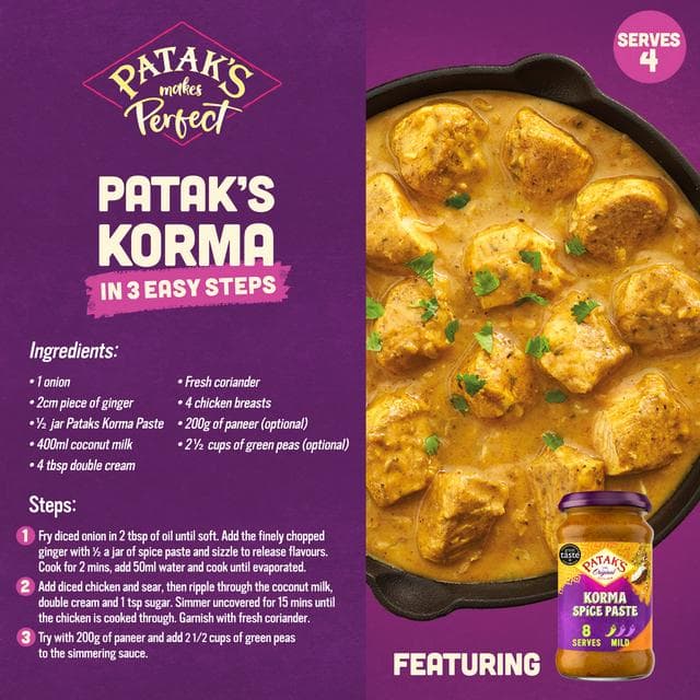 Patak's Indian 290g Korma Curry Paste - gallery image 2