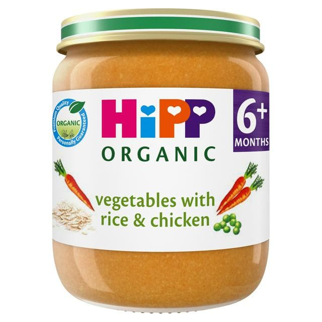 HiPP Organic Vegetables with Rice & Chicken Baby Food Jar 6+ Months 125g - gallery image 1