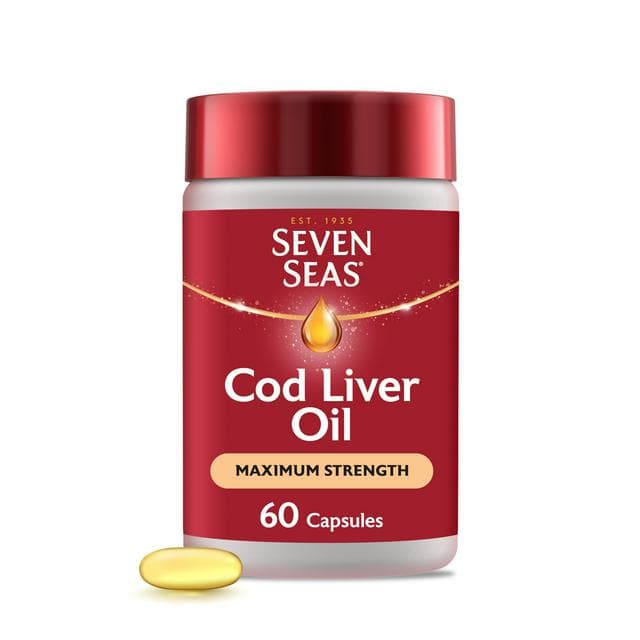 Seven Seas Cod Liver Oil Max Strength Omega-3 & Vitamin D 60 Capsules - gallery image 1