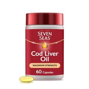 Seven Seas Cod Liver Oil Max Strength Omega-3 & Vitamin D 60 Capsules