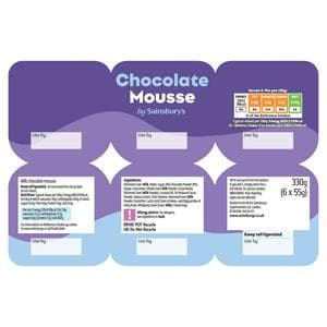 Sainsbury's 6 x 55g Chocolate Mousse