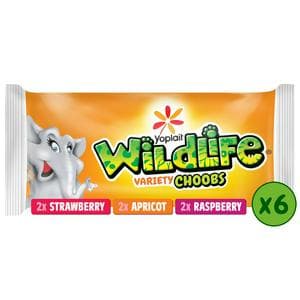 Wildlife Choobs Kids Strawberry, Raspberry & Apricot Yoghurt Tubes 6x37g