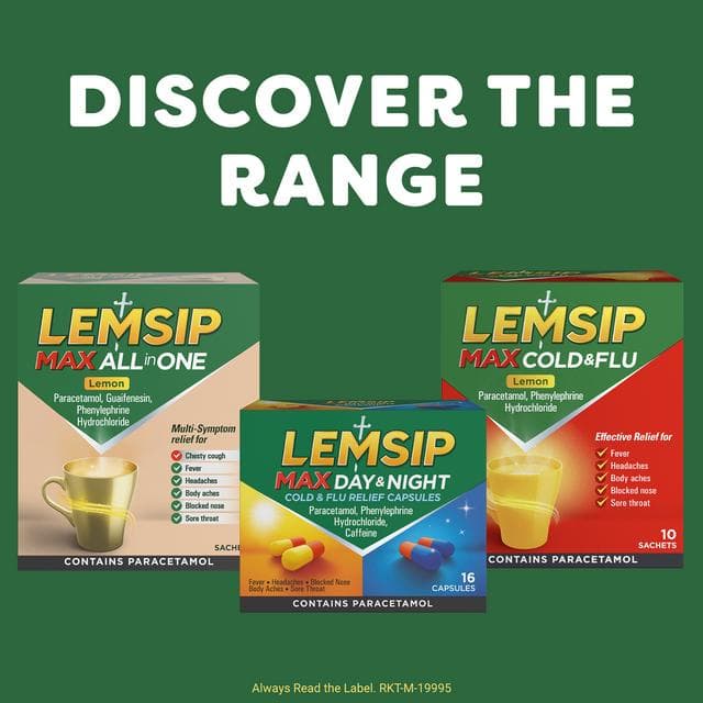 Lemsip 10 Lemon Max Cold & Flu Remedy Sachets - gallery image 2