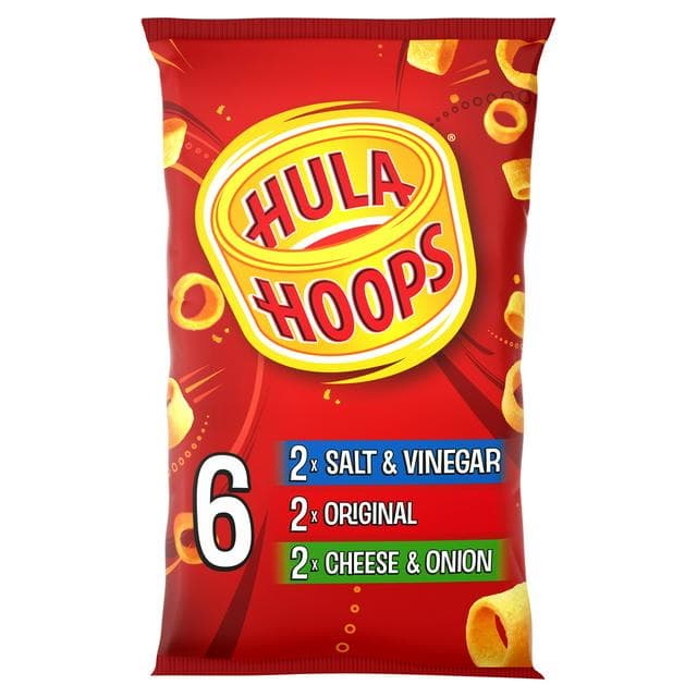 Hula Hoops Variety Pack Potato Ring Crisps 6x24g - gallery image 1