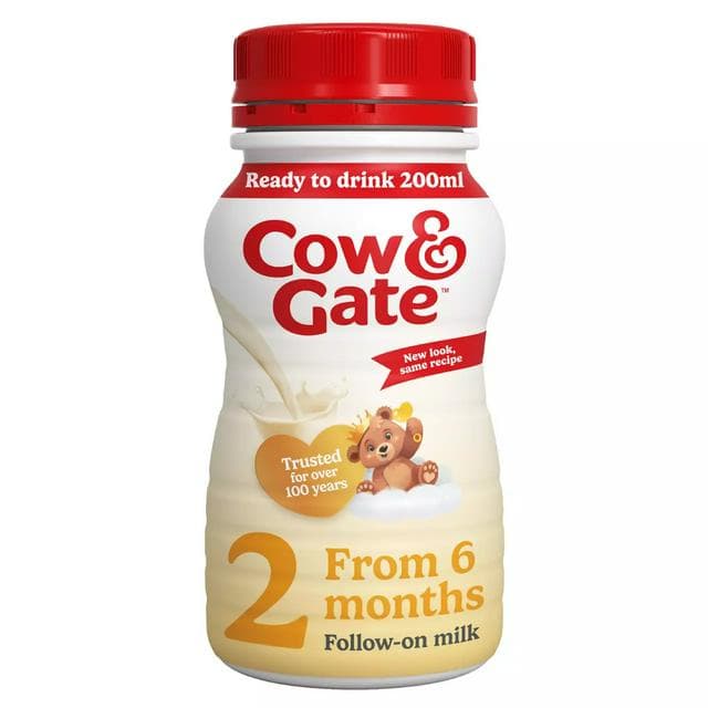 Cow & Gate 2 Follow On Baby Milk Formula Liquid From 6-12 Months To Feed 200ml - gallery image 1
