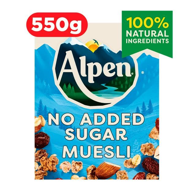 Alpen No Added Sugar Muesli Breakfast Cereal 550g - gallery image 1