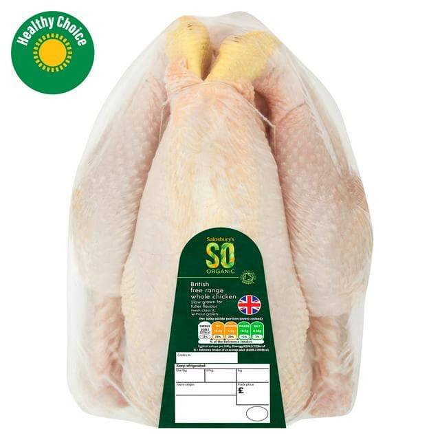 Sainsbury's British Free Range Whole Fresh Chicken (Approx. 1.25kg), SO Organic - gallery image 1