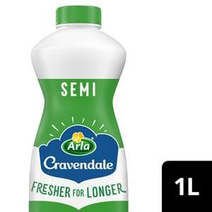 Cravendale Filtered Fresh Semi Skimmed Milk Fresher for Longer 1L