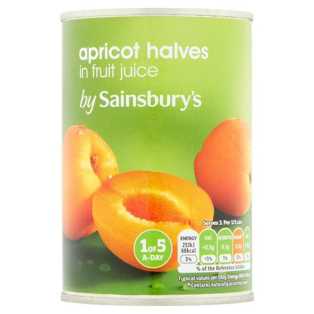 Sainsbury's Apricot Halves in Fruit Juice 411g - gallery image 1