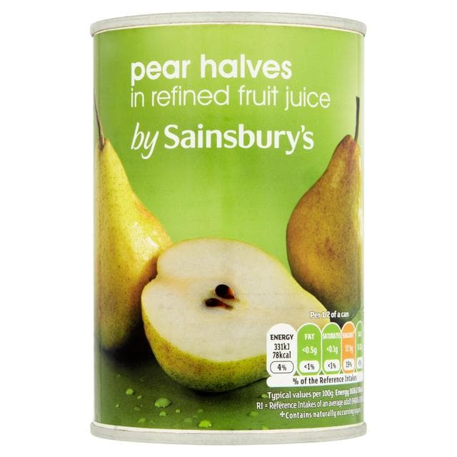 Sainsbury's Pear Halves in Refined Fruit Juice 411g - gallery image 1