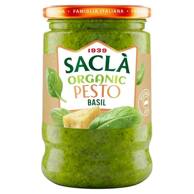 Sacla Organic Basil Pesto 190g - gallery image 1