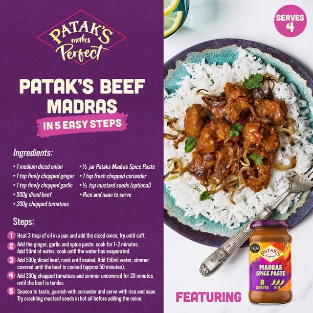 Patak's Indian 283g Madras Curry Paste - gallery image 2