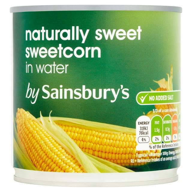 Sainsbury's Naturally Sweet Sweetcorn in Water 325g (260g*) - gallery image 1