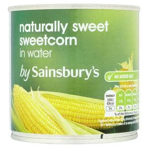 Sainsbury's Naturally Sweet Sweetcorn in Water 325g (260g*)