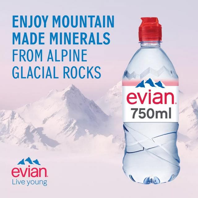 Evian Natural Bottled Mineral Still Water 750ml - gallery image 2
