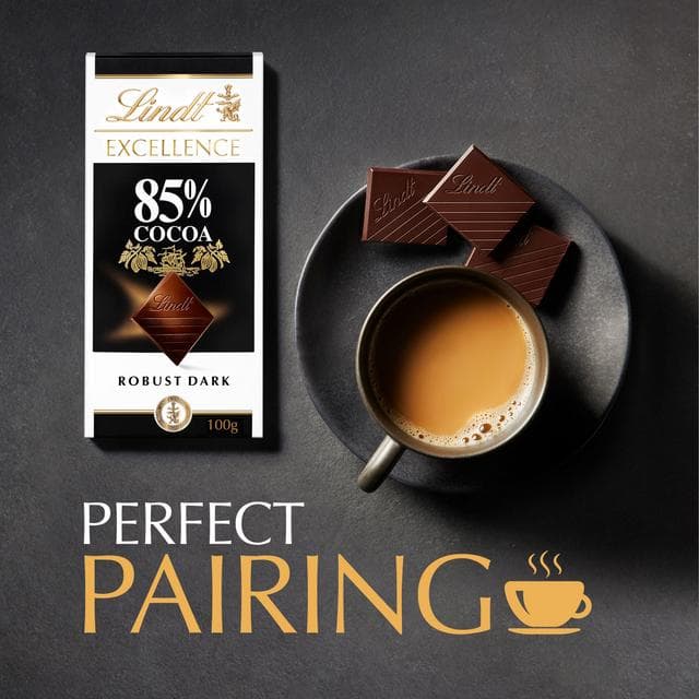 Lindt Excellence Dark 85% Cocoa Chocolate Bar 100g - gallery image 4