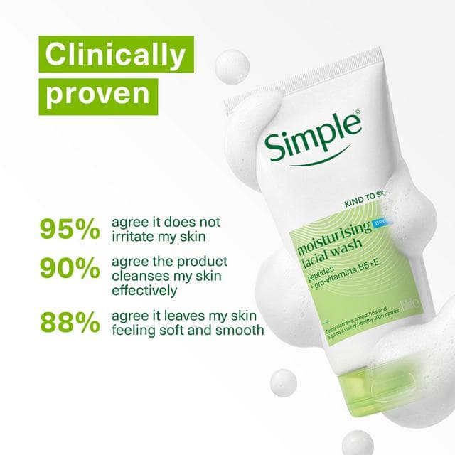 Simple Kind to Skin 150ml Moisturising Face Wash for Sensitive Skin - gallery image 5
