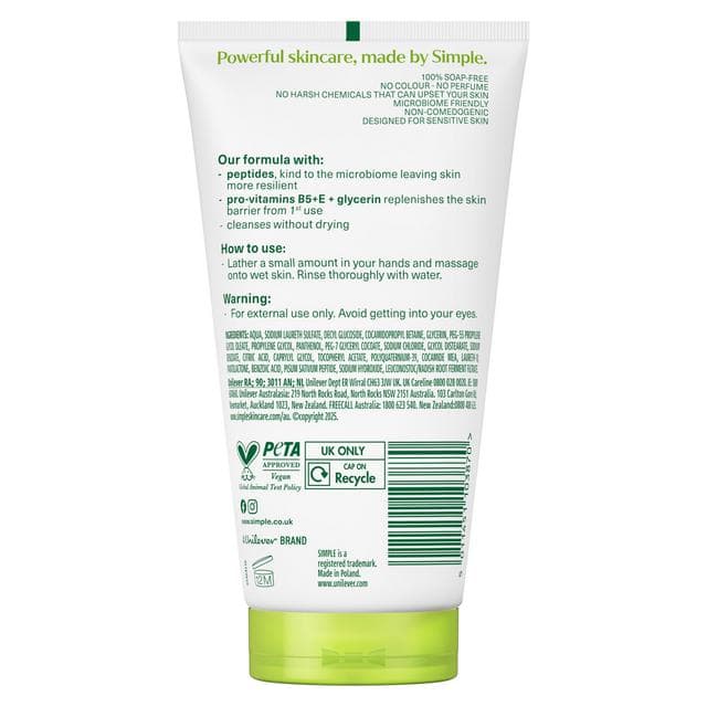 Simple Kind to Skin 150ml Moisturising Face Wash for Sensitive Skin - gallery image 6