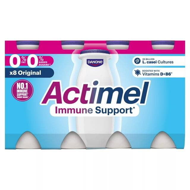 Actimel Original 0% Added Sugar Fat Free Yogurt Drink 8x100g - gallery image 1