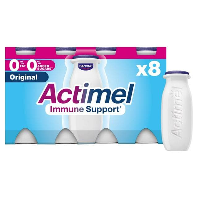 Actimel Original 0% Added Sugar Fat Free Yogurt Drink 8x100g - gallery image 1