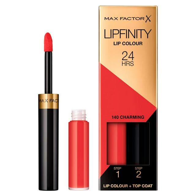 Max Factor Lipfinity Lip Colour Lipstick 2 Step Long Lasting 140 Charming 2.3ml + 1.9g - gallery image 1