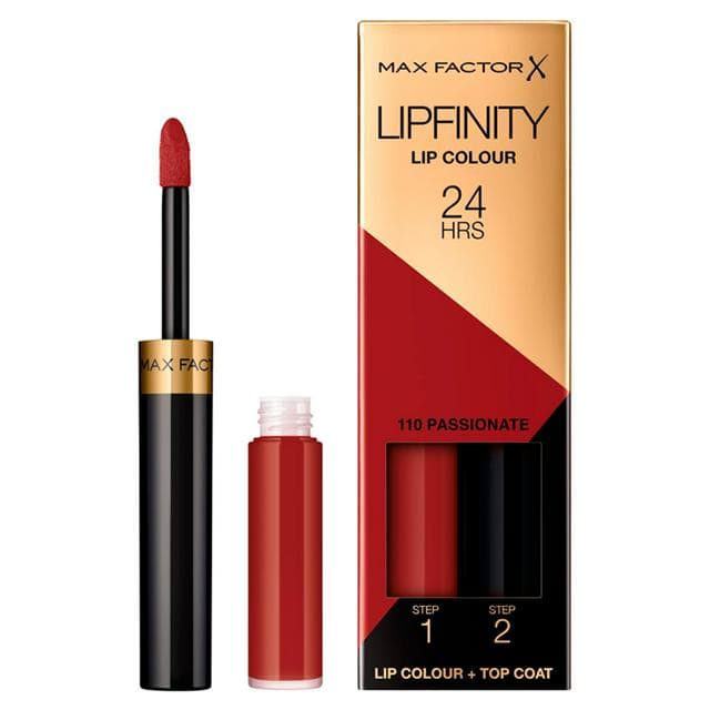 Max Factor Lipfinity Lip Colour Lipstick, 2-Step Long Lasting, 110 Passionate, 2.3ml + 1.9g - gallery image 1