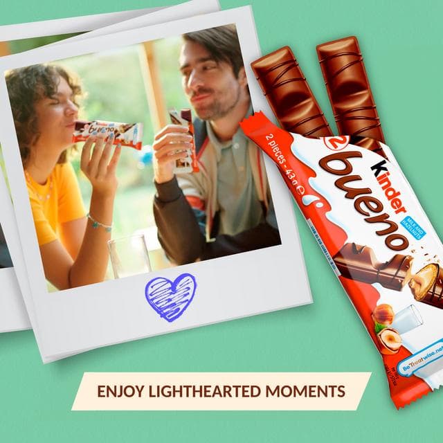 Kinder Bueno Milk Chocolate & Hazelnuts Single Bar 2x21.5g - gallery image 3