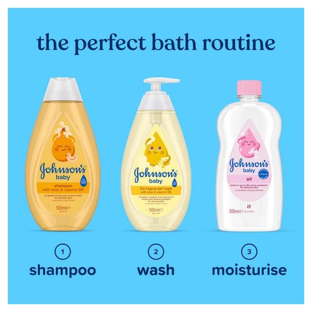 Johnson's Baby Oil Baby Skin Moisturiser & Dryness Protection 500ml - gallery image 3