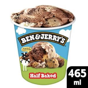 Ben & Jerry's Half Baked Chocolate and Vanilla Ice Cream Tub 465ml