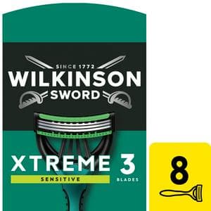 Wilkinson Sword Xtreme 3 Sensitive Men's Disposable Razors x8