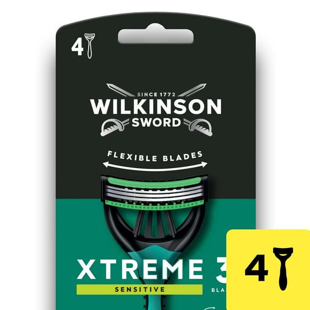 Wilkinson Sword Xtreme 3 Sensitive Men's Disposable Razors x4 - gallery image 1